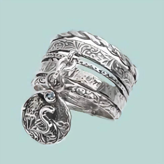 Bluenoemi Rings Initial Silver Ring