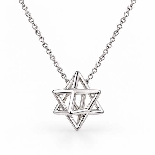 Merkaba Star of David Necklace – Sterling Silver Handmade in Israel | Bluenoemi - Bluenoemi Jewelry Necklaces Bluenoemi Bluenoemi  israeli sterling silver jewellery jewelry handmade jewel