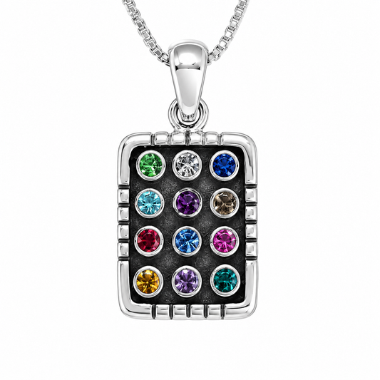 Hoshen Ephod Necklace – Sterling Silver Biblical Stones Pendant from Israel