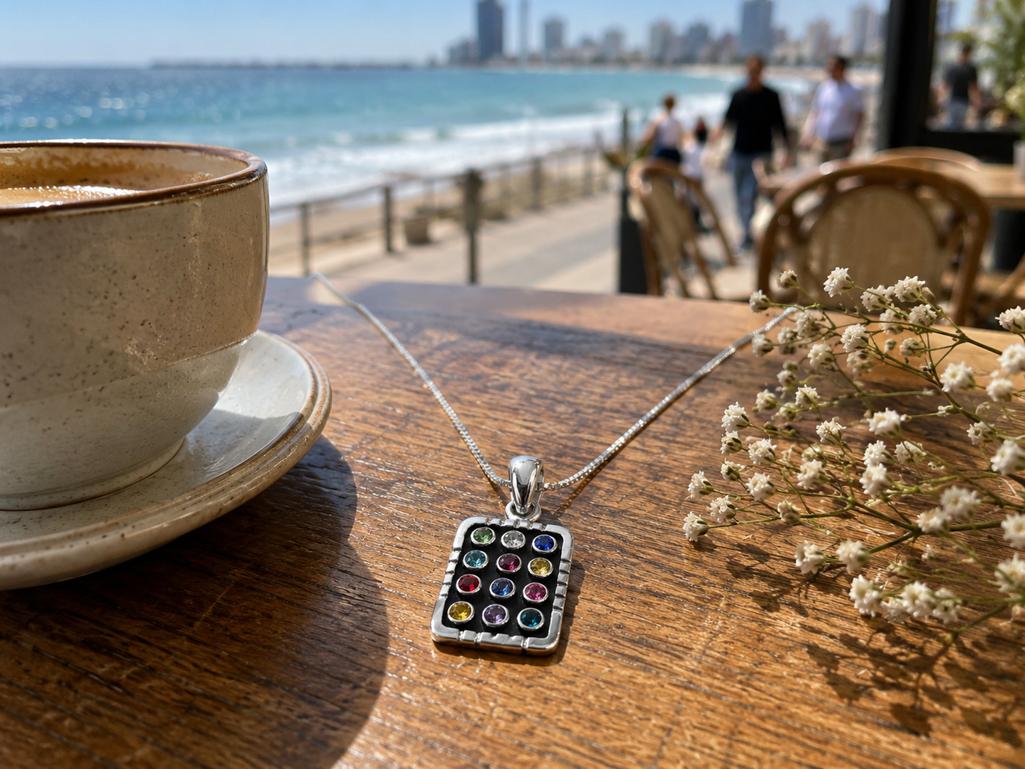 Hoshen Ephod Necklace – Sterling Silver Biblical Stones Pendant from Israel - Bluenoemi Jewelry Necklaces Bluenoemi Bluenoemi  israeli sterling silver jewellery jewelry handmade jewel