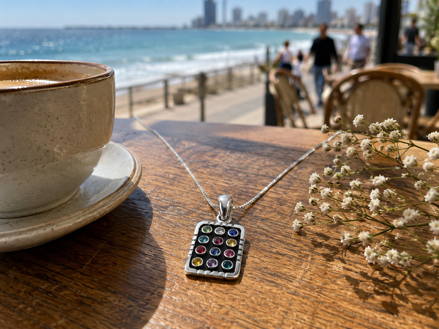 Hoshen Ephod Necklace – Sterling Silver Biblical Stones Pendant from Israel - Bluenoemi Jewelry Necklaces Bluenoemi Bluenoemi  israeli sterling silver jewellery jewelry handmade jewel