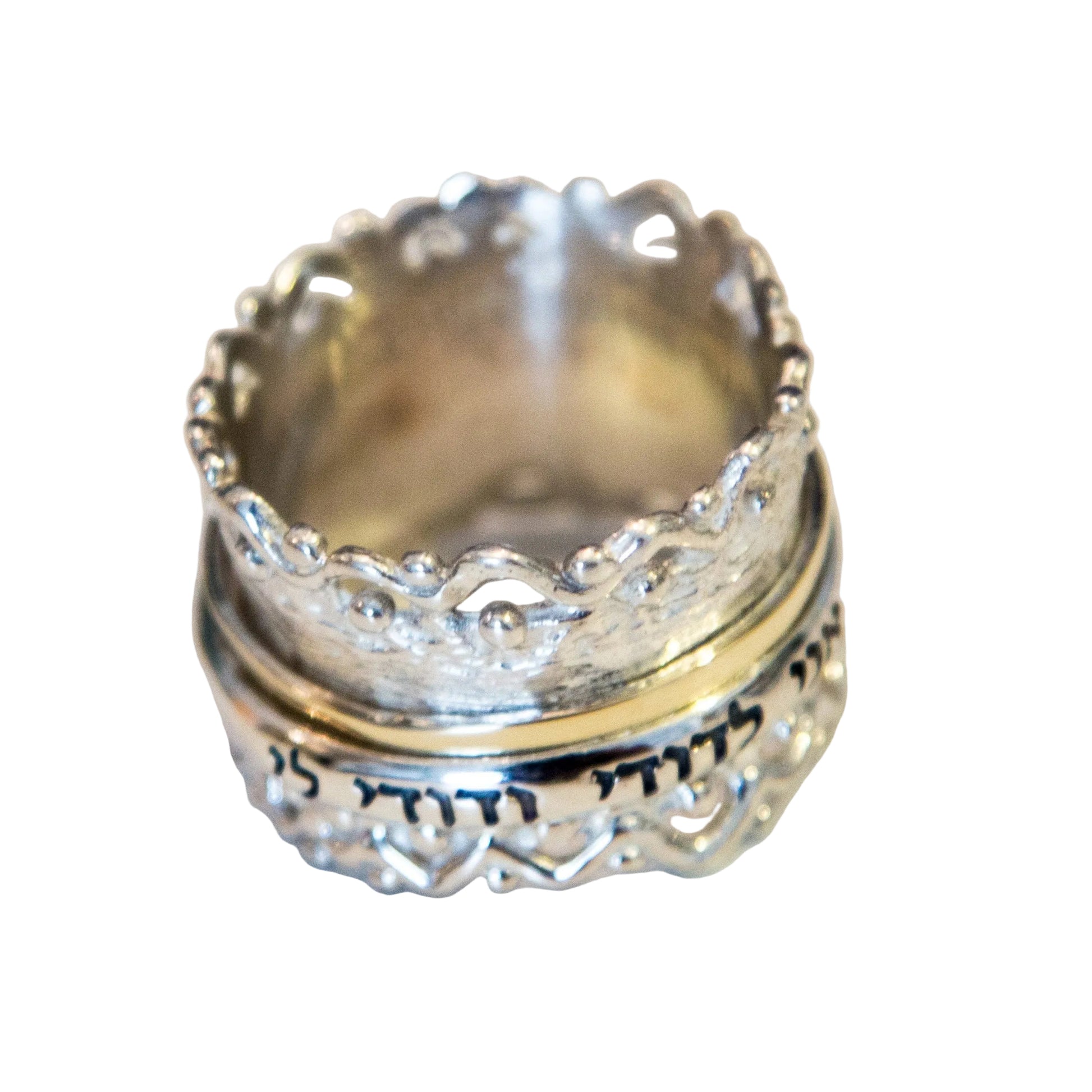 spinner ring silver gold beloved ring