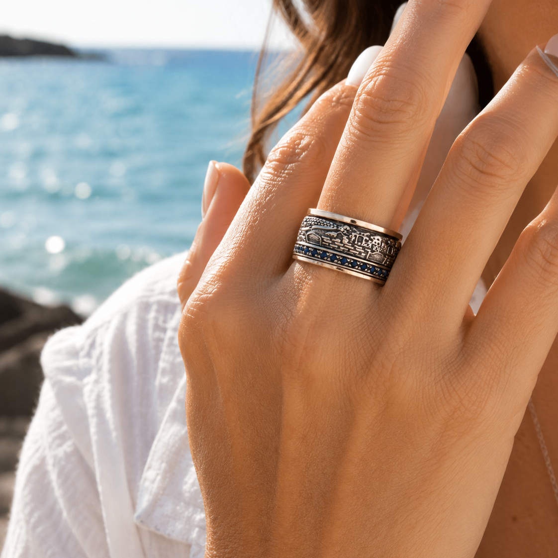 Spinner ring Jerusalem view