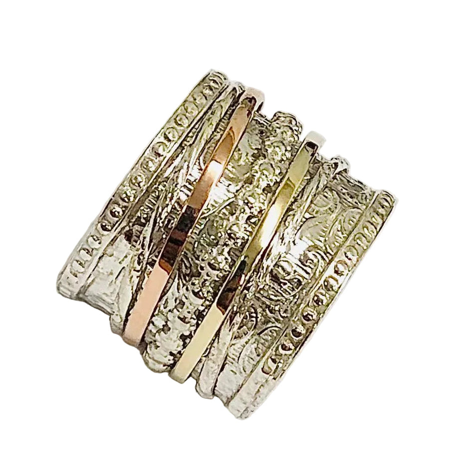 Sinner ring silver gold 
