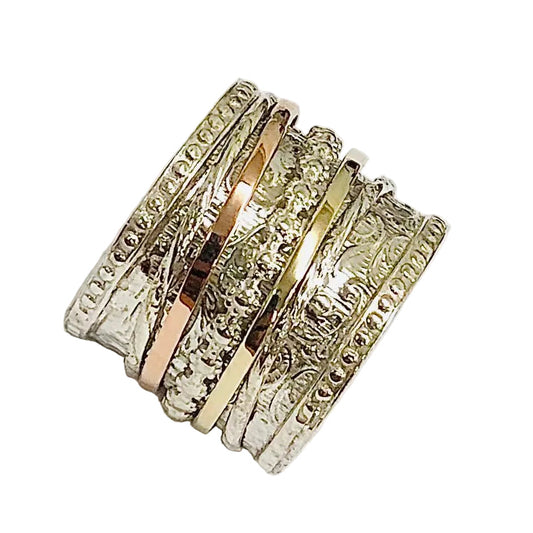 Sinner ring silver gold 
