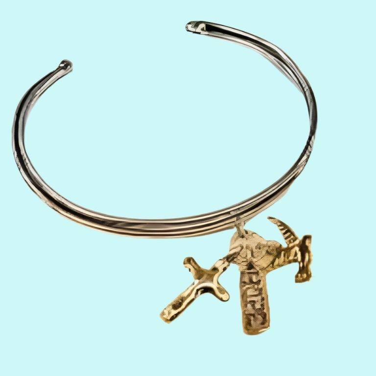 Bluenoemi bacelets silver gold Hope Charms Christian Bracelet with Cross Dove and Hope charm