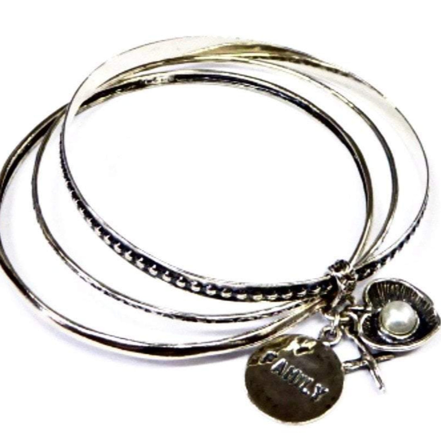 Bluenoemi Bracelets bracelet / silver Charms Bracelet Set Sterling Silver 925 Bluenoemi  Jewelry. Family, cross, heart, pearl.