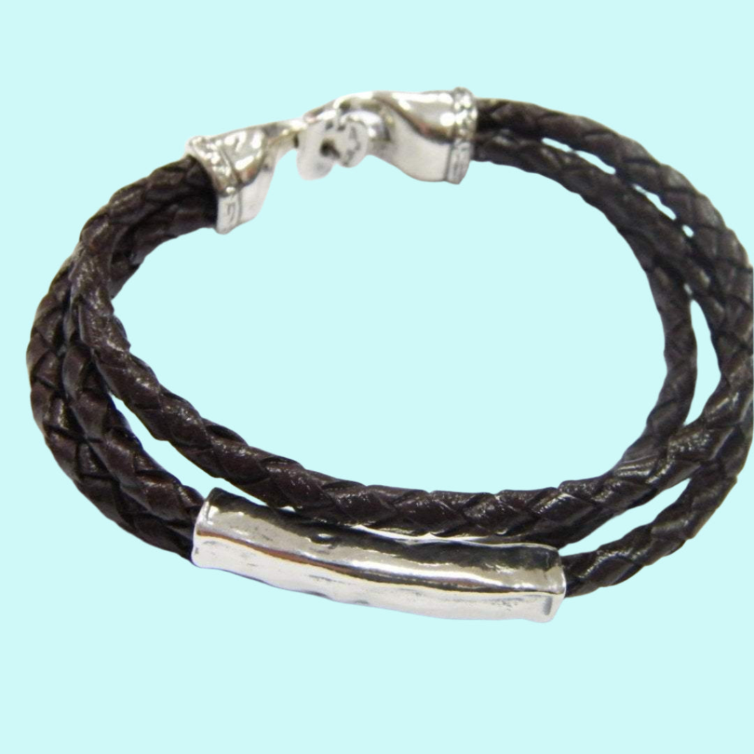 Bracelet Sterling Silver 925 Leather - Bluenoemi
