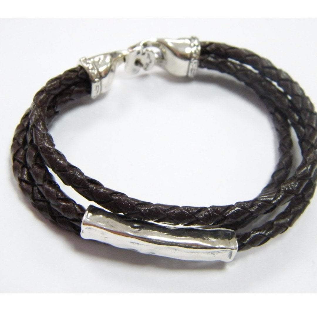 Bluenoemi Bracelets bracelet Silver Leather Love / Black Bracelet Sterling Silver 925 Leather
