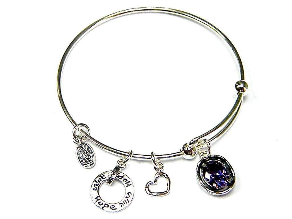 Bluenoemi Bracelets Charms Bracelet Family trust / Silver Hope Charms Bracelet Sterling Silver 925 Bluenoemi  Jewelry Amethyst Zircon