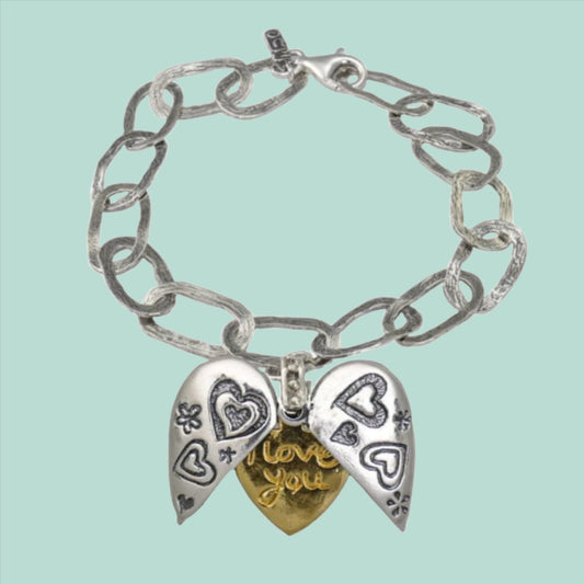 Charms Bracelet Sterling Silver 925 & Goldfilled Bluenoemi Jewelry Love You - Bluenoemi