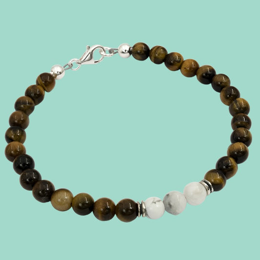 Bluenoemi Bracelets onyx Bracelet for Man Silver Initial Charm & a Cross Charm Onyx Bracelets for Men.