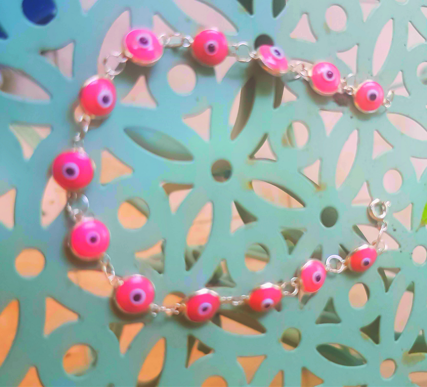 Bluenoemi Bracelets pink Good Luck Evil Eye Beads Bracelet for Protection and Good Luck