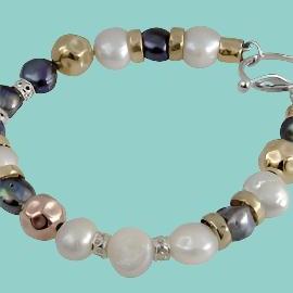 Bluenoemi Bracelets silver Bracelet for woman, Sterling silver 925 14 KT goldfilled and pearls