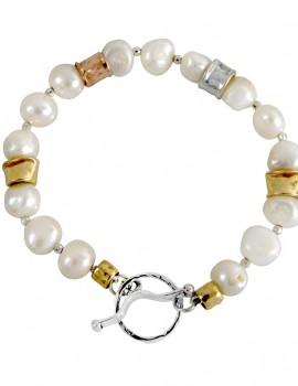 Bluenoemi Bracelets silver Bracelet for woman, Sterling silver 925 14 KT goldfilled and pearls
