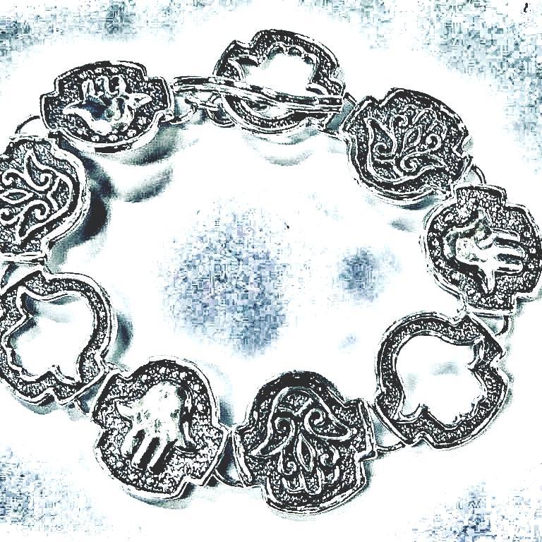 Bluenoemi Bracelets silver Bracelet for woman, Sterling silver 925 Hamsa Bracelet Jewish Jewelry