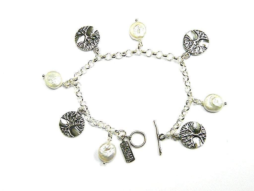 Bluenoemi Bracelets silver Charms Bracelet, Sterling Silver Bracelets,  Pearls bracelet, Tree of Life Charms, Bracelet for woman