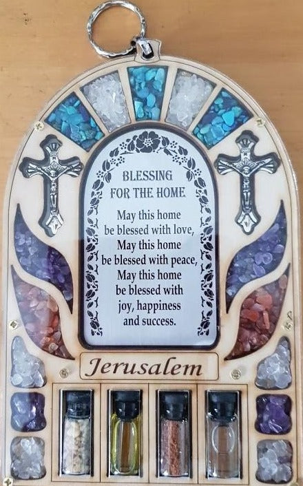 Bluenoemi Cross brown Bluenoemi Home Blessing Christian Gift. Sourced in Jerusalem.