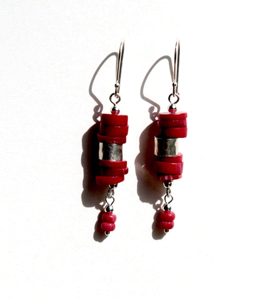 Bluenoemi Earrings 5 cm / red Sterling Silver 925 earrings corals