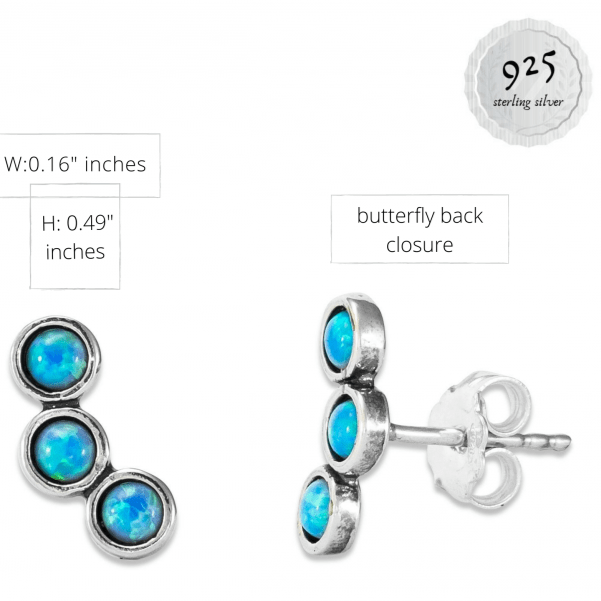Bluenoemi Earrings blue Bluenoemi jewelry Stud Earrings Sterling Silver Blue Opals Israeli jewellery
