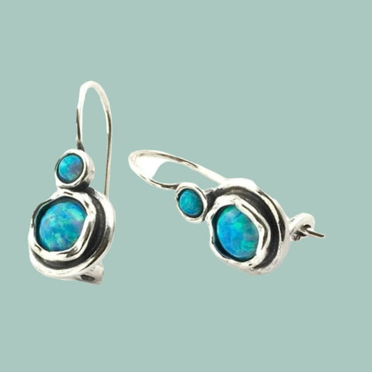 Bluenoemi Earrings Blue Earrings opal silver / earrings for women / dangle earrings