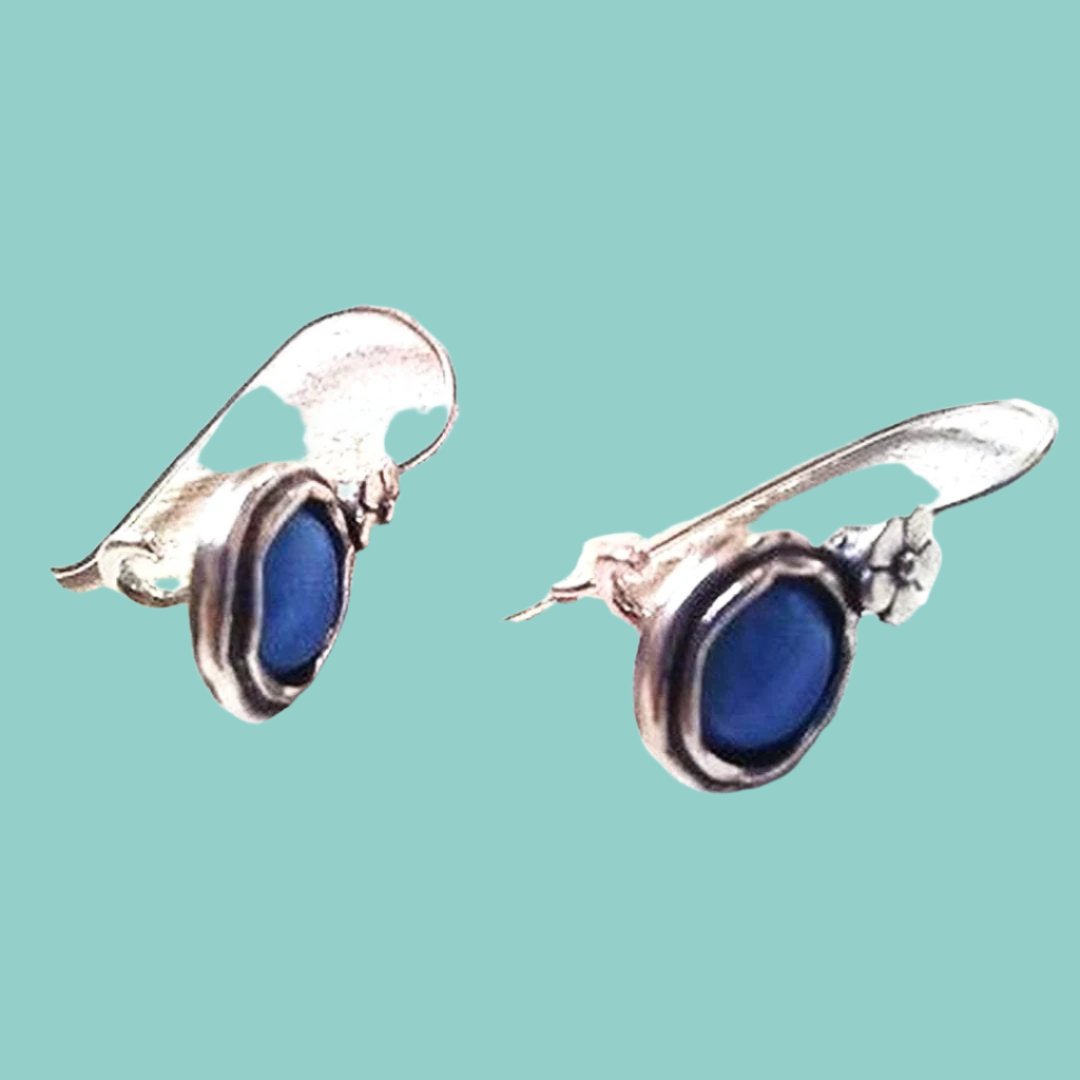 Bluenoemi Earrings blue Opal Sterling silver earrings Israeli jewellery