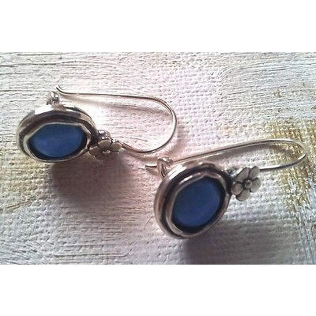 Bluenoemi Earrings blue Opal Sterling silver earrings Israeli jewellery