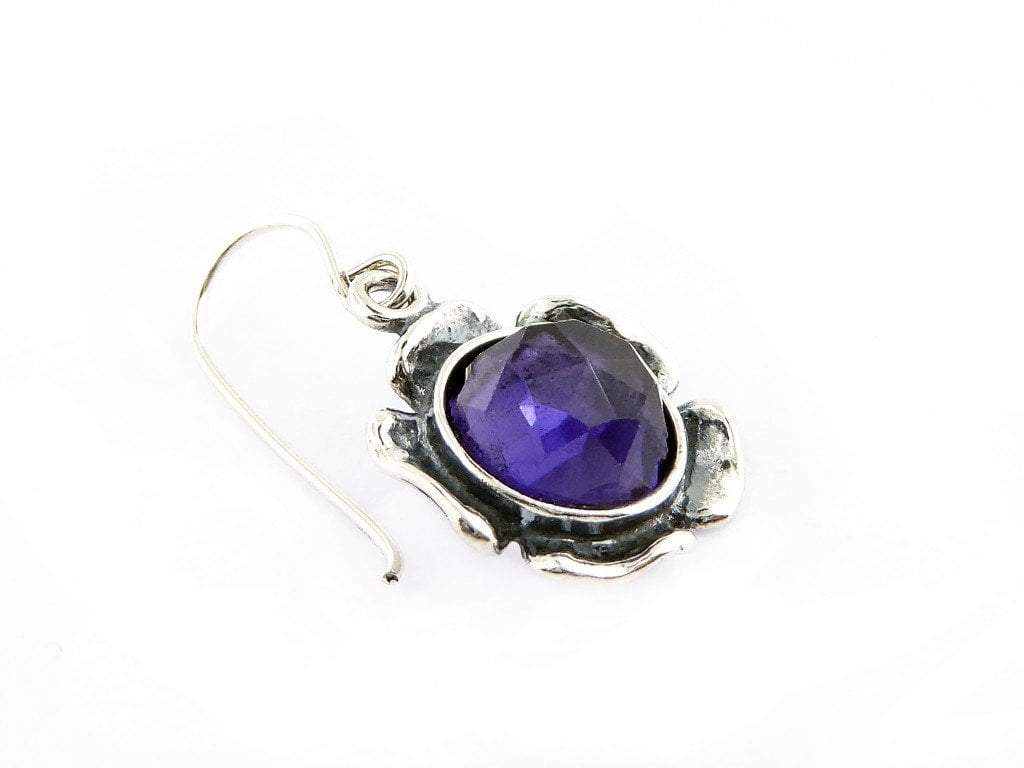 Bluenoemi Israeli Jewelry Earrings Sterling Silver Amethyst / Peridot Earrings, Israeli typical silver jewelry. Valentine gifts. - Bluenoemi