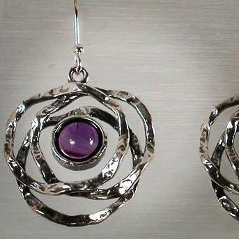 Bluenoemi Earrings Earrings / Purple / dangling Earrings for woman, amethyst earrings  Israeli designer jewelry, sterling silver earrings