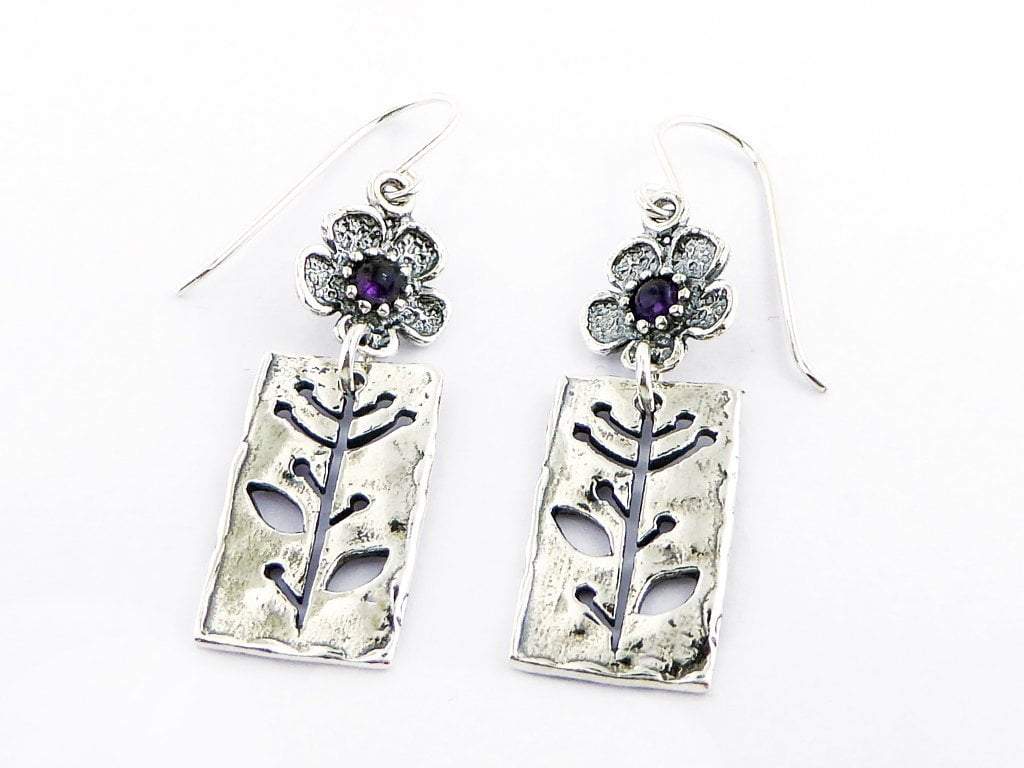 Bluenoemi Earrings Israeli jewelry designers in silver earrings set amethyst / garnets / turquoises / opals