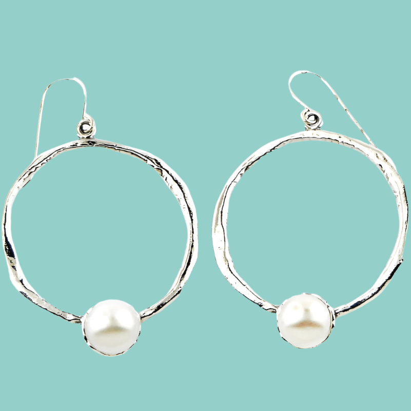 Hoop earrings near me - Israeli silver jewelry