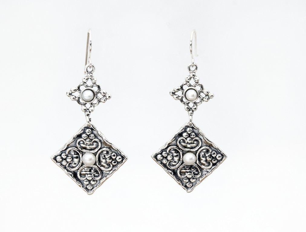 Bluenoemi Earrings pearl Israeli silver earrings for women with pearls