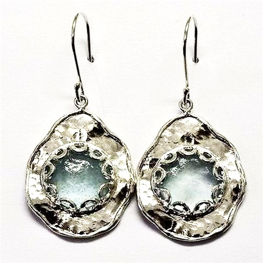 Bluenoemi Earrings Roman Glass silver earrings / silver Buenoemi Sterling Silver Roman Glass Earrings Israeli Designer jewelry