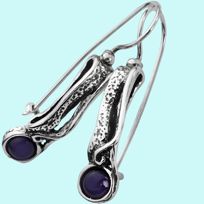 Bluenoemi Earrings silver Israeli jewelry designers in silver earrings set amethyst / earrings for women