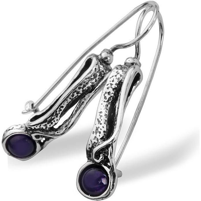 Bluenoemi Earrings silver Israeli jewelry designers in silver earrings set amethyst / earrings for women
