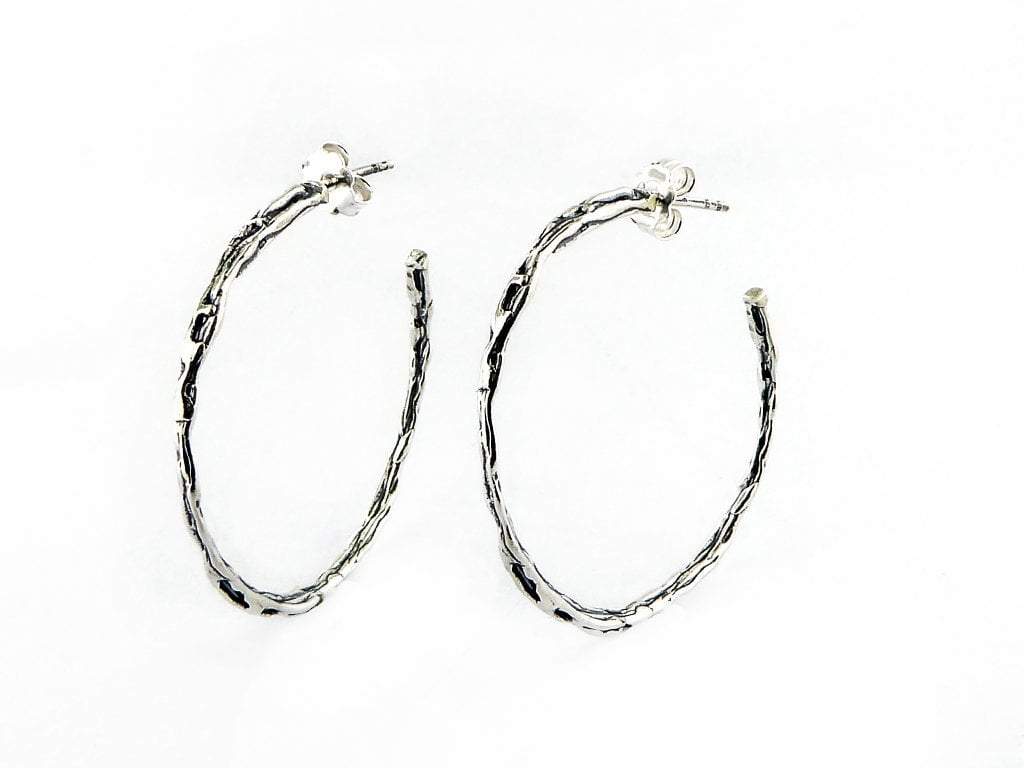 Bluenoemi Earrings silver Israeli jewelry Loop Silver Earrings