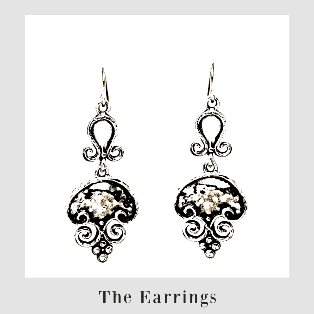 Silver dangle earrings romantic earrings for women Israeli jewelry
