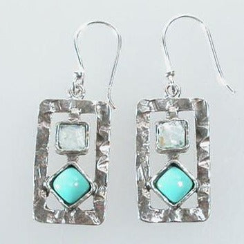 Bluenoemi Earrings silver Silver earrings sterling 925 set with opal Blue  Israeli jewelry