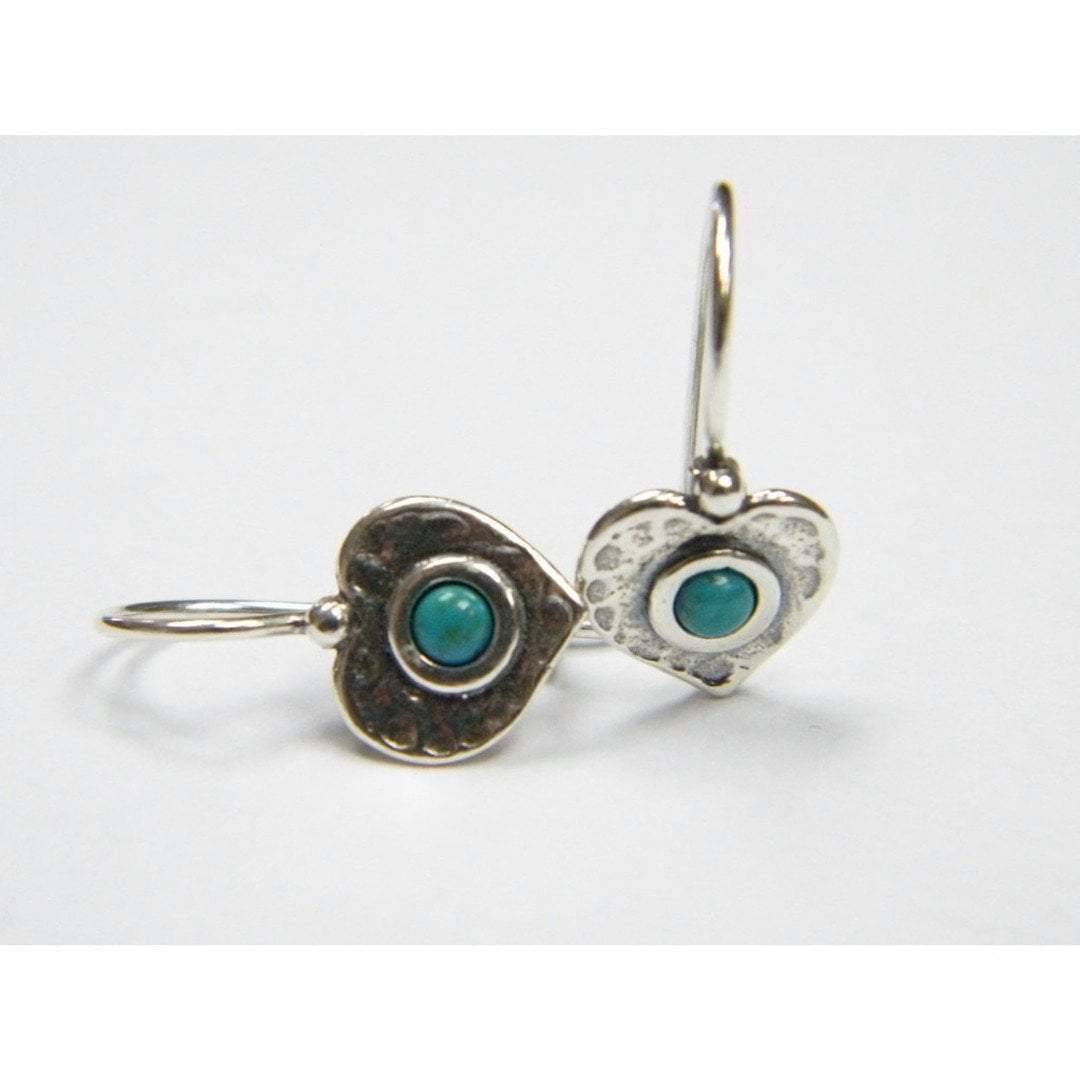 Bluenoemi Earrings Sterling silver earrings opal dangle heart  Israeli handwork jewelry
