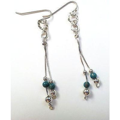 Bluenoemi Earrings Sterling silver earrings / turquoise Sterling  silver earrings 5 cm