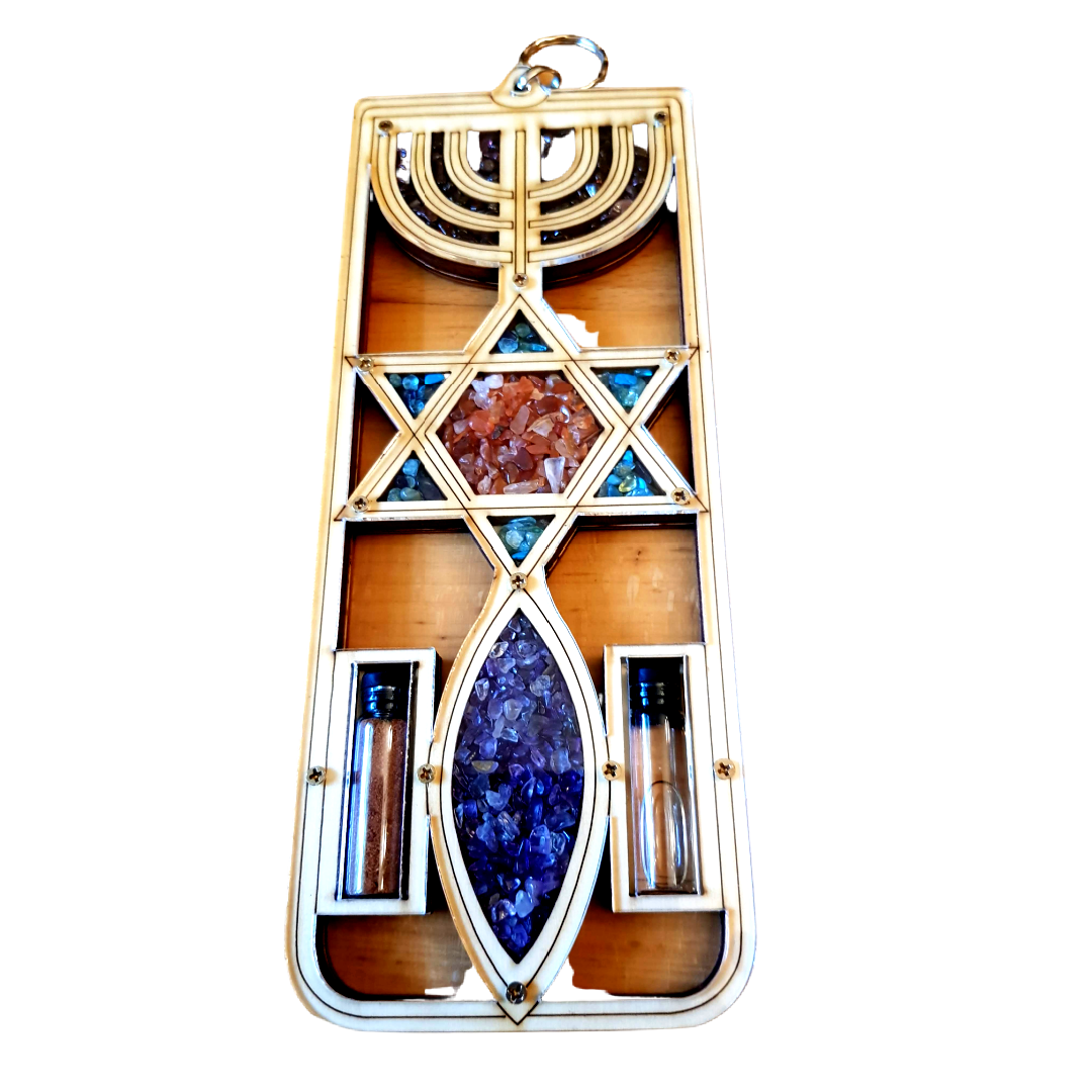 Bluenoemi Home-Decor blue Bluenoemi Messianic Symbol HomeDecor Hand Made in Jerusalem.