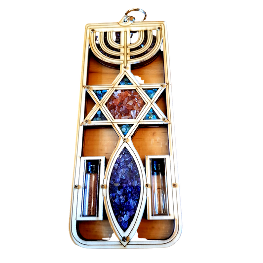 Bluenoemi Home-Decor blue Bluenoemi Messianic Symbol HomeDecor Hand Made in Jerusalem.