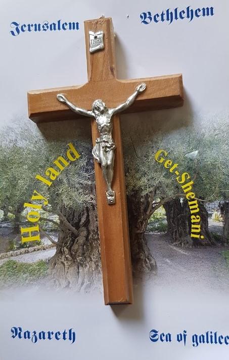 Bluenoemi Home-Decor brown Bluenoemi Cross Olive Wood Crucifix Bethlehem Jerusalem Holyland