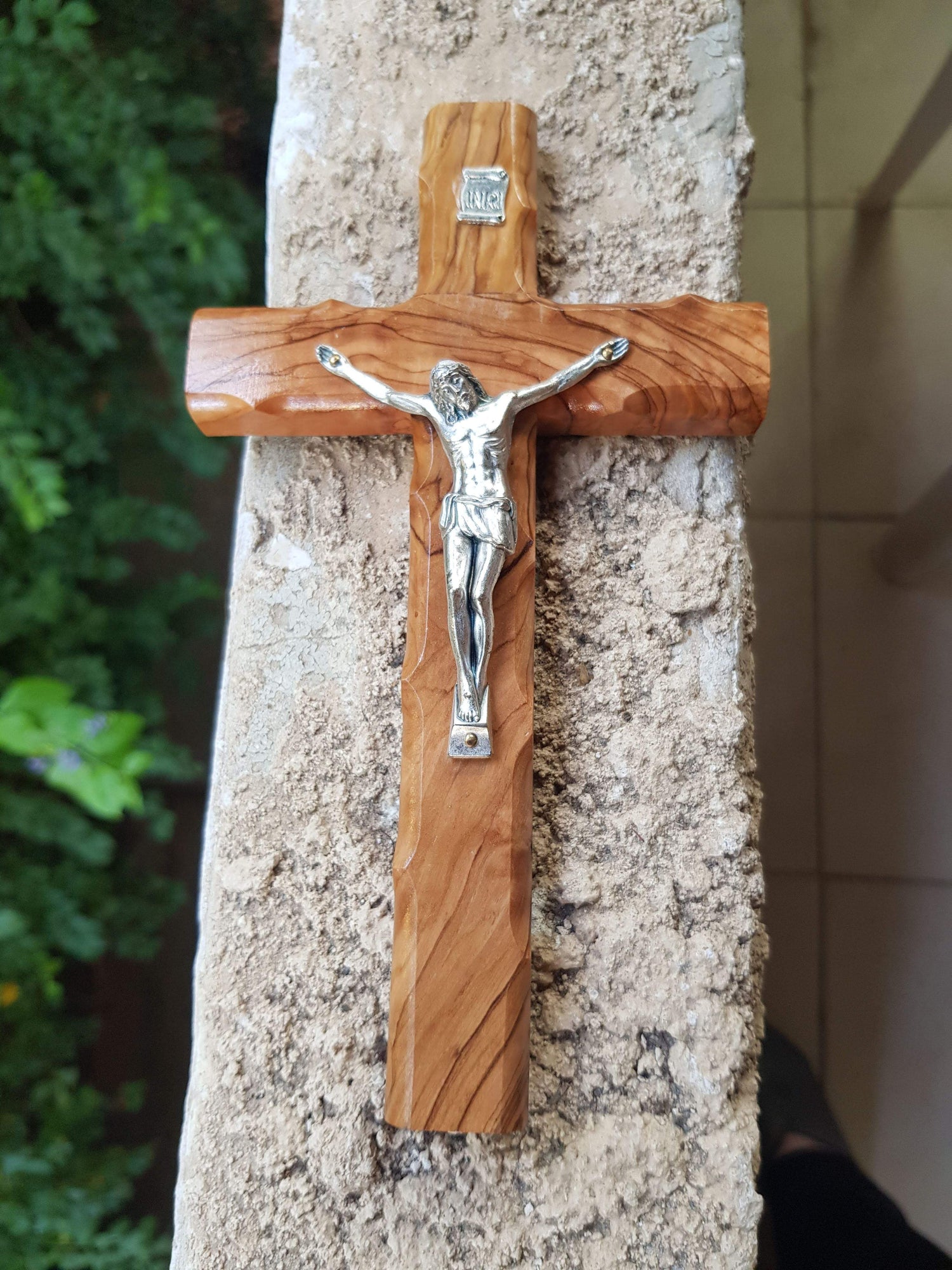 Bluenoemi Home-Decor brown Bluenoemi Cross Olive Wood Crucifix Bethlehem Jerusalem Holyland