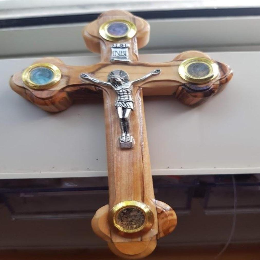 Bluenoemi Cross Olive Wood Crucifix Bethlehem Jerusalem Holyland - Bluenoemi