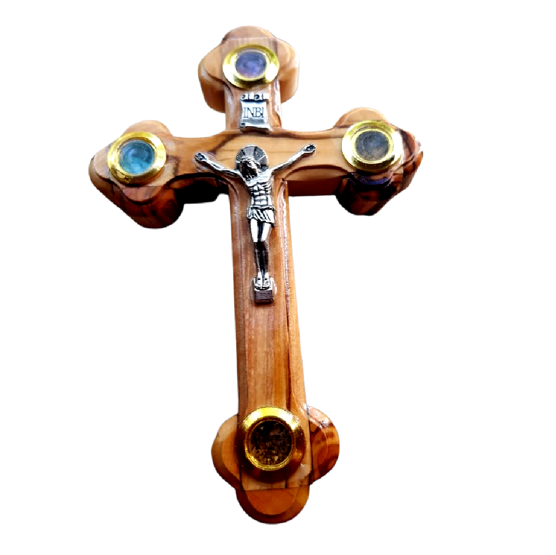 Bluenoemi Home-Decor brown Bluenoemi Cross Olive Wood Crucifix Bethlehem Jerusalem Holyland