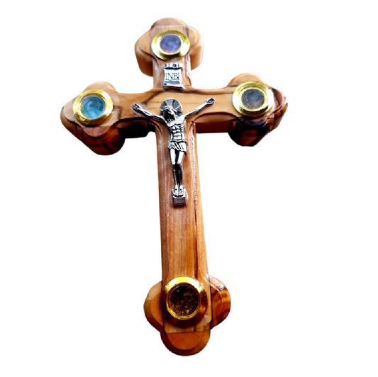 Bluenoemi Home-Decor brown Bluenoemi Cross Olive Wood Crucifix Bethlehem Jerusalem Holyland