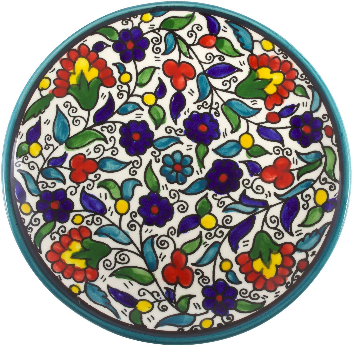 Bluenoemi Jewelry bowl 14 cm / Flowers Armenian handcrafted ceramic bowl for serving or decoration.