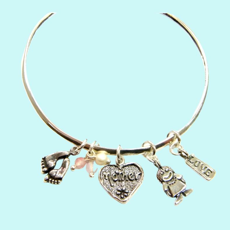 Bluenoemi Jewelry bracelet Bangle Bracelet, Charms Israeli bracelet. Heart, beautiful charms Bracelet