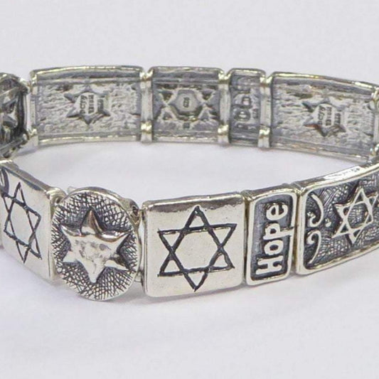 Bluenoemi Jewelry Bracelets amethyst / silver Silver Bracelet Israeli bracelets Jewish Hope Star of David